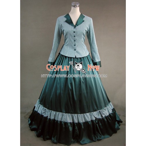 Civil War Victorian Tartan Ball Gown Dress Prom