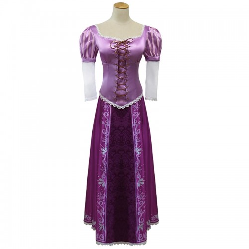 Tangled Cosplay Princess Rapunzel Costume Purple Dress
