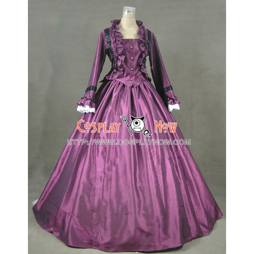 Victorian Civil War Ball Gown Prom Satin Evening Dress