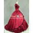 Victorian Southern Belle Ball Gown Reenactment Halloween Red Lolita Dress Costume