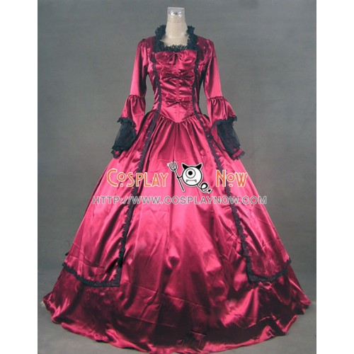 Marie Antoinette Victorian Ball Gown Cosplay Red Wedding Dress