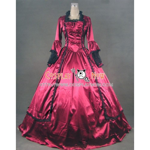 Marie Antoinette Victorian Ball Gown Cosplay Red Wedding Dress