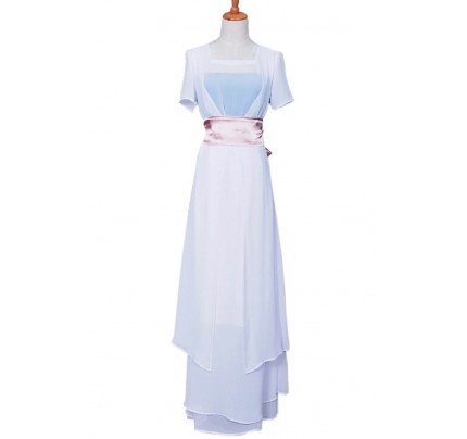 Titanic Rose Cosplay Costume White Dress 