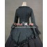 Victorian Gothic Lolita Ball Gown Prom Brocade Black Dress