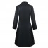 Historical Medieval Solid Long Sleeve Three Breasted Coat Top Dress