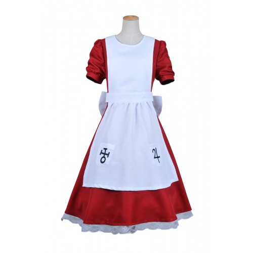 Alice Madness Returns Cosplay Alice Costume Red White Dress