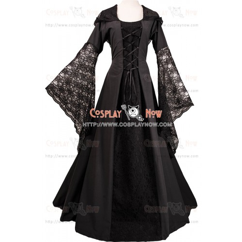 Carnival Renaissance Middle Ages Medieval Garment Robe Eloise Black Dress