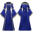 Medieval Retro Square Neck Strappy Pagoda Sleeves Hooded Dress