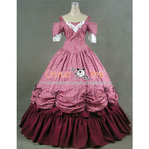 Southern Belle Civil War Cotton Dress Ball Gown Prom