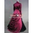 Victorian Satin French Bustle Formal Ball Gown Reenactment Lolita Dress Costume