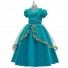 Aladdin and the Magic Lamp Cosplay Princess Jasmine Costume Green Girl Dress for Children