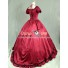 Victorian Southern Belle Ball Gown Reenactment Halloween Red Lolita Dress Costume