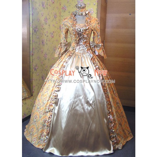 Victorian Lolita Reenactment Stage Antique Gothic Lolita Dress Maize Floral