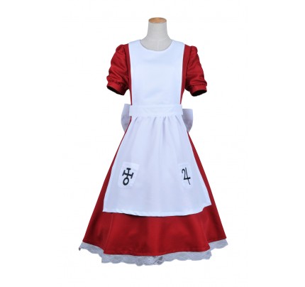 Alice Madness Returns Cosplay Alice Costume Red White Dress