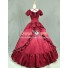 Victorian Southern Belle Ball Gown Reenactment Halloween Red Lolita Dress Costume