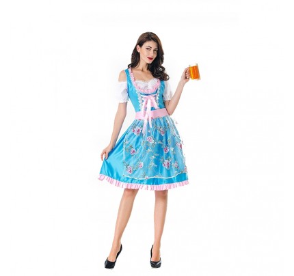 Alice in Wonderland Cosplay Costume Oktoberfest Nightclub Stage Maid Dress Uniform 