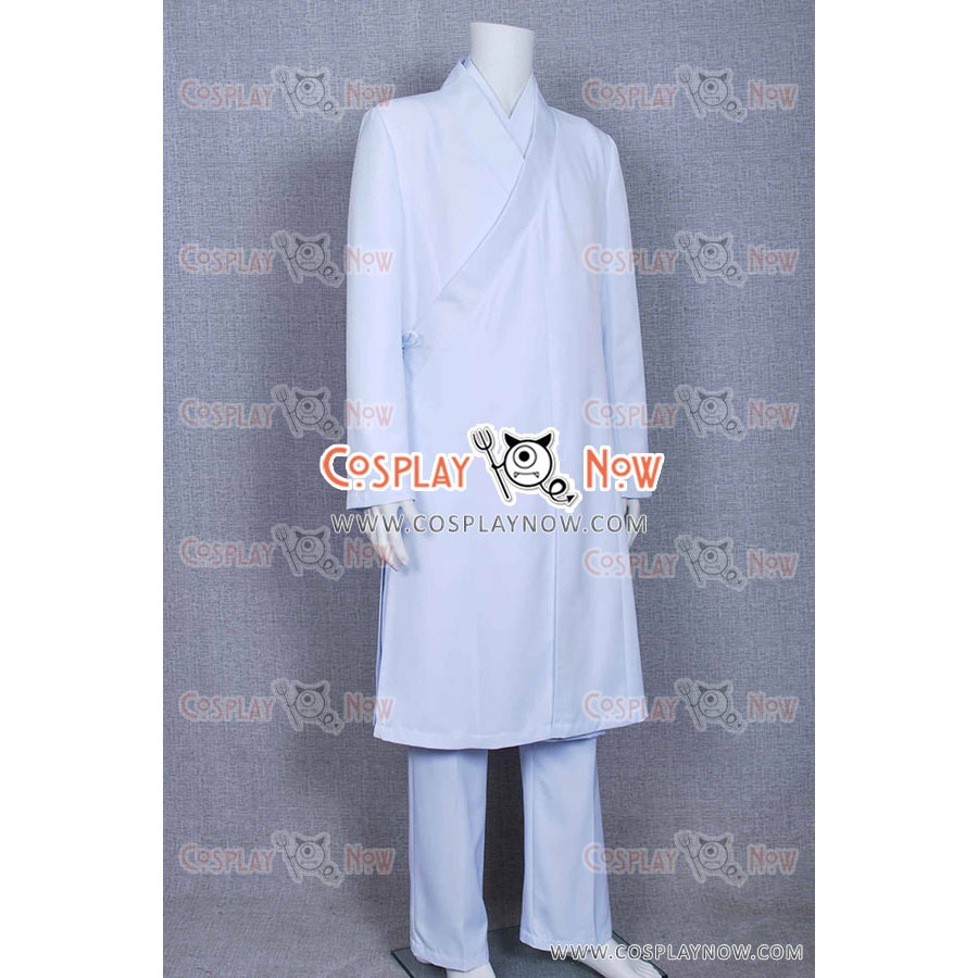 TRON Legacy Kevin Flynn Clu Costume White Coat Pants Cape Tailor Made Full Set