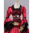 Marie Antoinette Gothic Victorian Gown Satin Reenactment Clothing Red Lolita Dress Costume