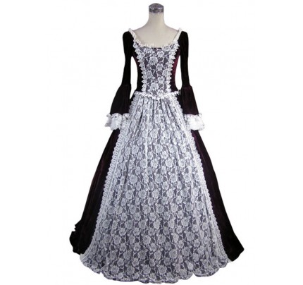Marie Antoinette Victorian Dark Red Dress Ball Gown Prom