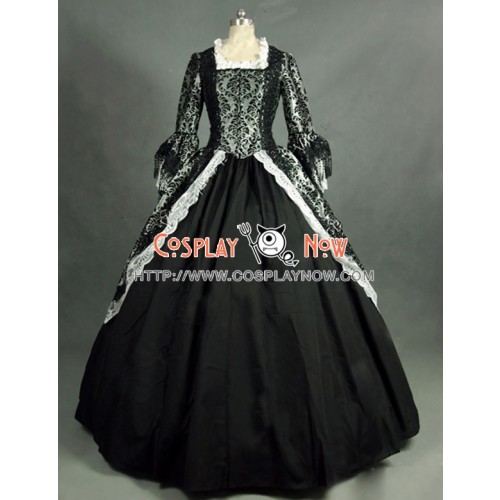 Victorian Lolita Marie Antoinette Theatre Gothic Lolita Dress Grey Floral