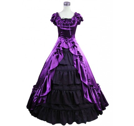 Renaissance Gothic Reenactment Dress Ball Gown Purple Dress