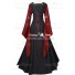 Renaissance Carnival Medieval Hermia Black-Bordeaux Red Lolita Dress Robe