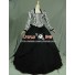 Civil War Victorian Black White Stripes Reenactment Stage Lolita Dress Costume