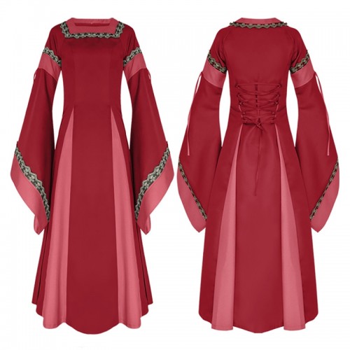 Historical Color Collision Medieval Retro Historical Dress