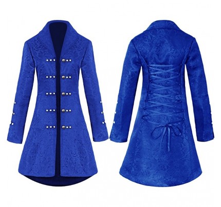 Medieval Vintage Jacquard Wave Cosplay Costume Coat Dress Medium Length 