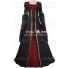 Renaissance Carnival Medieval Magdalena Black-Bordeaux Dress Robe