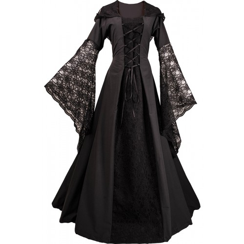 Carnival Renaissance Middle Ages Medieval Garment Robe Eloise Black ...