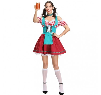 Carnival German Munich Bavaria Cosplay Costume Carnival Festival Performance Stage Maid Dress 