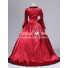 Marie Antoinette Gothic Victorian Gown Satin Reenactment Clothing Red Lolita Dress Costume