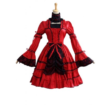 Victorian Lolita Princess Fairy Gothic Lolita Dress Red