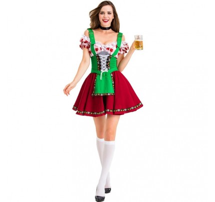 Oktoberfest Cosplay Maid Costume Halloween Restaurant Work Uniform Party Prom Dress