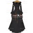 Renaissance Carnival Medieval Sarah Black Safran Strappy Robe Dress