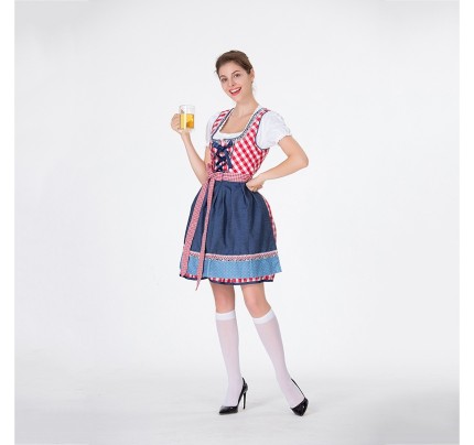 German Bavaria Cosplay Costume Traditional embroidered Maid Dress 