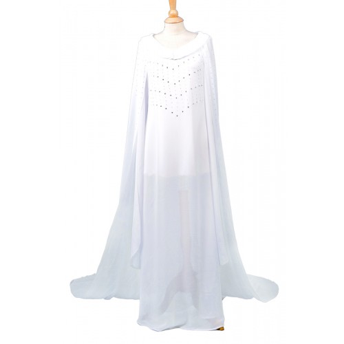 Galadriel Fairy Queen Costume For The Hobbit Cosplay White Long Dress