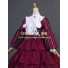 Civil War Victorian Striped Puff Sleeved Tiered Party Gown Period Lolita Dress Costume