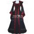 Carnival Renaissance Medieval Maria Schwarz-Bordeaux Strappy Dress Robe