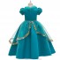 Aladdin and the Magic Lamp Cosplay Princess Jasmine Costume Green Girl Dress for Children
