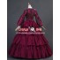 Civil War Victorian Striped Puff Sleeved Tiered Party Gown Period Lolita Dress Costume