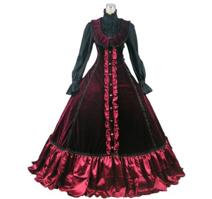 Victorian Gothic Punk Lolita Ball Gown Prom Steampunk Dress