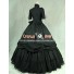 Victorian Gothic Black Ball Gown Reenactment Steampunk Punk Lolita Dress Costume