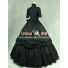 Victorian Gothic Black Ball Gown Reenactment Steampunk Punk Lolita Dress Costume