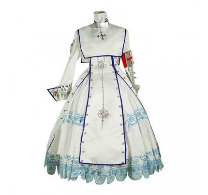 Trinity Blood Esther Blanchett Cosplay Costume White Dress