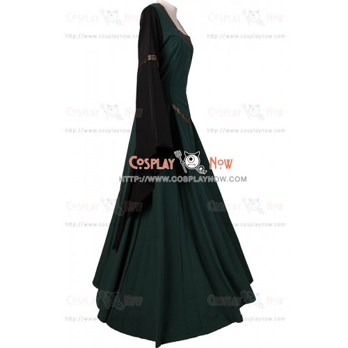 Carnival Renaissance Medieval Hermia Dark Green-Black Dress Robe