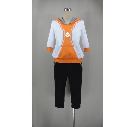 Pokemon Go Male Trainer Orange Cosplay Costume