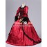 Marie Antoinette Gothic Victorian Gown Satin Reenactment Clothing Red Lolita Dress Costume