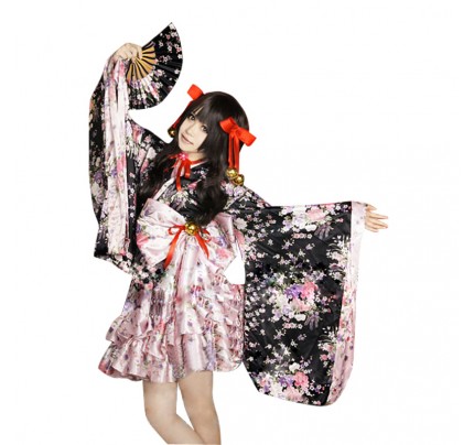 Lolita Cosplay Universal Japan Sakura Kimono Dress Costume